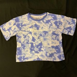 Champion blue tie died crop top